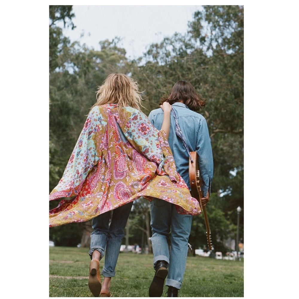 Free People Little Wing Mix Print Kimono